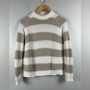 Alice Walk Thick Stripe grey white 100% cotton sweater size XS